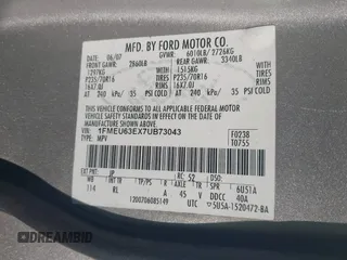 2007 Ford Explorer XLT with VIN 1FMEU63EX7UB73043, listed as a IAAI auction lot 41867150 with Not Provided miles. Bid and sale history available at carsss.com. Image 9.