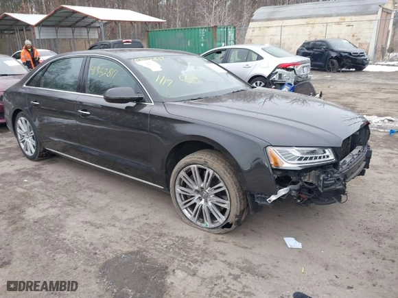2016 Audi A8 L 3.0T with VIN WAU34AFD7GN008348, listed as a IAAI auction lot 41352817 with 105,762 mi miles. Bid and sale history available at carsss.com. Image 1.