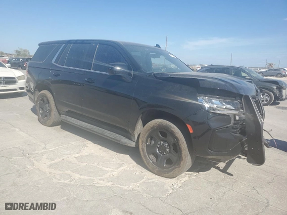 2022 Chevrolet Tahoe Commercial with VIN 1GNSCLED7NR144748, listed as a Copart auction lot 77871504 with 0 mi miles and Salvage Title. Bid and sale history available at carsss.com. Image 4.