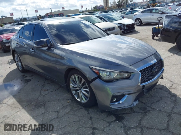 2019 Infiniti Q50 Luxe z VIN JN1EV7APXKM512617, wystawiony jako IAAI lot #41517907 z przebiegiem 46 619 mil mil oraz . Historia ofert i sprzedaży dostępna na DreamBid. Obrazek 1.