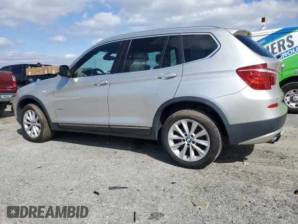 2013 BMW X3 xDrive28i with VIN 5UXWX9C57D0D01583, listed as a Copart auction lot 46401435 with 133,506 mi miles and Clean Title. Bid and sale history available at carsss.com. Image 2.