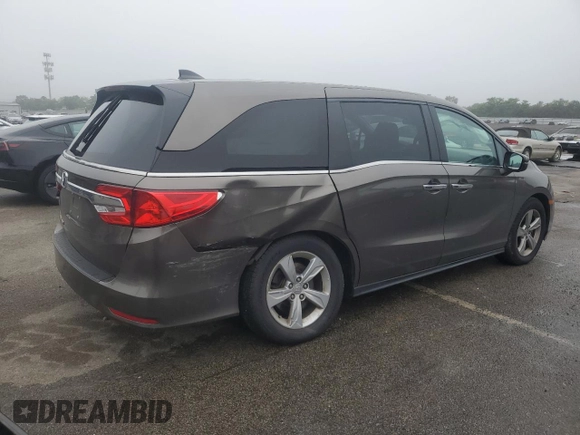 2020 Honda Odyssey EX with VIN 5FNRL6H5XLB069852, listed as a Copart auction lot 61553585 with 34,189 mi miles and Salvage title. Bid and sale history available at DreamBid. Image 3.
