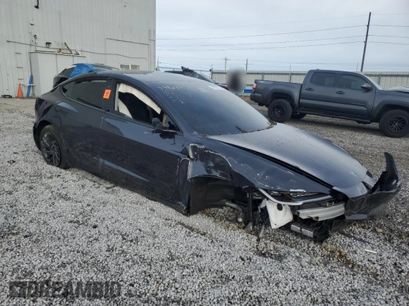 2025 Tesla Model 3 Long Range with VIN 5YJ3E1EA0SF902075, listed as a Copart auction lot 85525094 with Not Provided miles and Salvage Title. Bid and sale history available at DreamBid. Image 4.