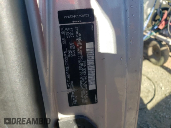 2012 Volvo C30 z VIN YV1672MK7C2281133, wystawiony jako Copart lot #66388394 z przebiegiem 98 504 mil mil oraz Szkody całkowita. Historia ofert i sprzedaży dostępna na DreamBid. Obrazek 12.