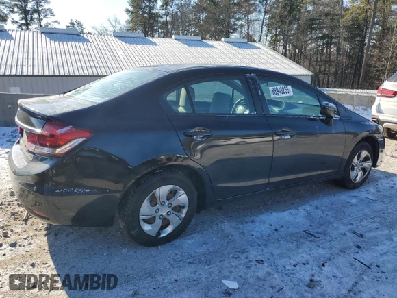 2014 Honda Civic Sedan LX with VIN 2HGFB2F59EH525646, listed as a Copart auction lot 88948255 with 79,580 mi miles and Clean Title. Bid and sale history available at carsss.com. Image 3.
