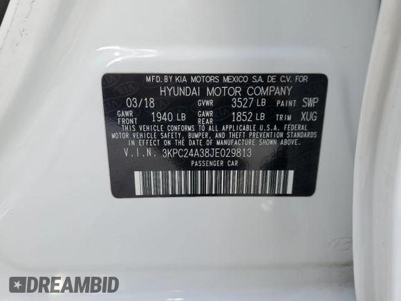 2018 Hyundai Accent SEL with VIN 3KPC24A38JE029813, listed as a Copart auction lot 79448403 with 82,354 mi miles. Bid and sale history available at carsss.com. Image 13.