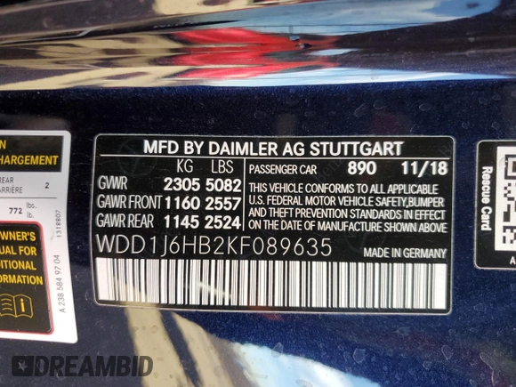 2019 Mercedes-Benz E-Class E 450 with VIN WDD1J6HB2KF089635, listed as a Copart auction lot 87038884 with 79,151 mi miles and Salvage Title. Bid and sale history available at carsss.com. Image 13.