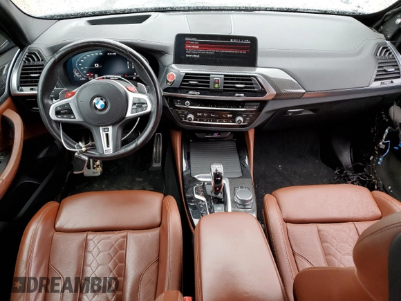 2021 BMW X3 M with VIN 5YMTS0C03M9F04458, listed as a Copart auction lot 42162245 with 52,156 mi miles and Salvage title. Bid and sale history available at DreamBid. Image 8.