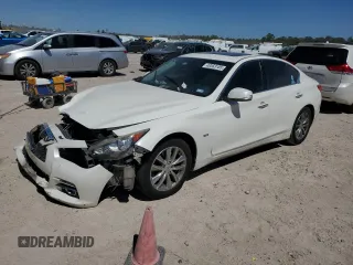 2016 Infiniti Q50 3.0t Premium with VIN JN1EV7AP9GM305451, listed as a Copart auction lot 49553185 with 141,710 mi miles and Salvage Title. Bid and sale history available at carsss.com. Image 1.