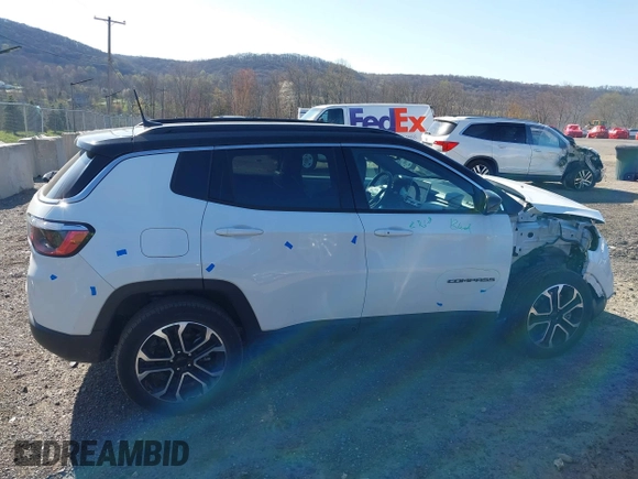 2023 Jeep Compass Limited with VIN 3C4NJDCN8PT534989, listed as a IAAI auction lot 42061842 with 19,031 mi miles and . Bid and sale history available at DreamBid. Image 14.