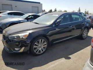 2014 Kia Cadenza Premium with VIN KNALN4D79E5129357, listed as a Copart auction lot 63249684 with 96,664 mi miles and Salvage Title. Bid and sale history available at carsss.com. Image 1.