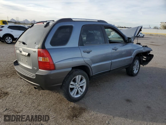 2005 Kia Sportage LX with VIN KNDJF723557124458, listed as a Copart auction lot 87089674 with Not Provided miles and Salvage Title. Bid and sale history available at carsss.com. Image 3.