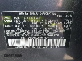 2017 Subaru Outback Limited z VIN 4S4BSANC2H3408520, wystawiony jako IAAI lot #42734206 z przebiegiem 26 447 mil mil oraz . Historia ofert i sprzedaży dostępna na DreamBid. Obrazek 9.