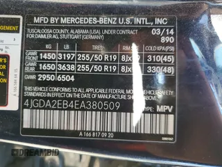 2014 Mercedes-Benz M 350 with VIN 4JGDA2EB4EA380509, listed as a Copart auction lot 85581994 with 146,794 mi miles and Salvage title. Bid and sale history available at DreamBid. Image 13.