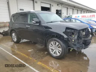 2017 Infiniti QX80 with VIN JN8AZ2NF7H9642908, listed as a Copart auction lot 60019395 with 154,923 mi miles and Salvage title. Bid and sale history available at DreamBid. Image 4.