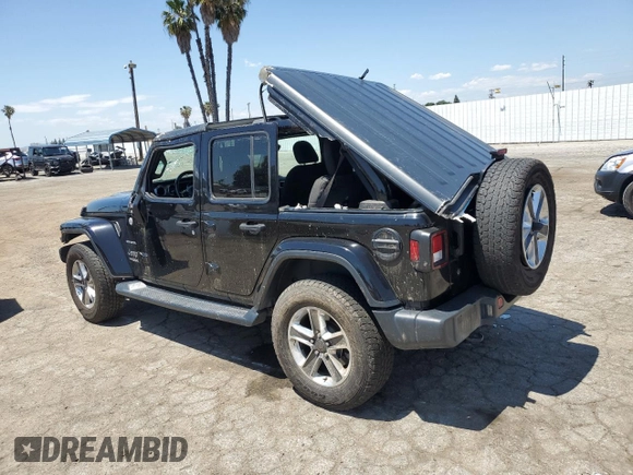 2020 Jeep Wrangler Unlimited Sahara z VIN 1C4HJXEN2LW213644, wystawiony jako Copart lot #54935355 z przebiegiem 76 268 mil mil oraz Szkoda całkowita • Salvage title. Historia ofert i sprzedaży dostępna na DreamBid. Obrazek 2.