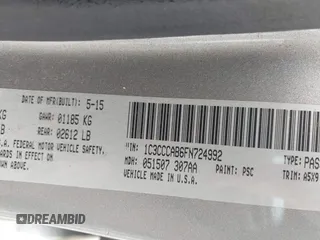 2015 Chrysler 200 Limited with VIN 1C3CCCAB6FN724992, listed as a IAAI auction lot 42051813 with 280,060 mi miles. Bid and sale history available at carsss.com. Image 9.