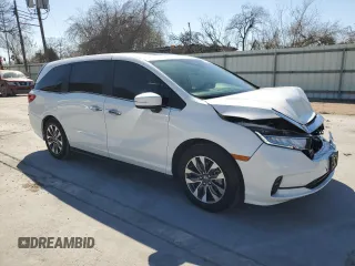 2024 Honda Odyssey EX-L with VIN 5FNRL6H66RB069509, listed as a Copart auction lot 47198505 with 3,341 mi miles and Salvage Title. Bid and sale history available at DreamBid. Image 4.