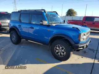 2021 Ford Bronco with VIN 1FMEE5DH7MLA63830, listed as a Copart auction lot 80131634 with 65,313 mi miles and Salvage Title. Bid and sale history available at carsss.com. Image 4.