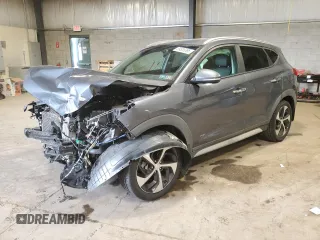 2017 Hyundai Tucson Eco with VIN KM8J3CA28HU499434, listed as a Copart auction lot 59529395 with 43,578 mi miles and Salvage title. Bid and sale history available at DreamBid. Image 1.