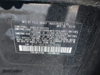 2016 Subaru Forester 2.5i Limited with VIN JF2SJAHCXGH429380, listed as a IAAI auction lot 41606897 with 87,268 mi miles. Bid and sale history available at carsss.com. Image 9.