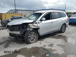 2014 Nissan Pathfinder SV z VIN 5N1AR2MN9EC641337, wystawiony jako Copart lot #58999055 z przebiegiem Nie podano mil oraz Szkoda całkowita • Salvage title. Historia ofert i sprzedaży dostępna na DreamBid. Obrazek 1.