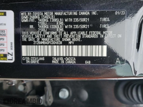 2023 Lexus RX with VIN 2T2BAMBA0PC004838, listed as a Copart auction lot 70734044 with 11,243 mi miles and Salvage Title. Bid and sale history available at carsss.com. Image 12.