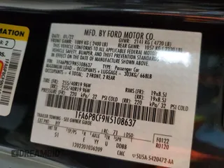 2022 Ford Mustang GT with VIN 1FA6P8CF9N5108637, listed as a Copart auction lot 47894905 with 42,749 mi miles and Clean Title. Bid and sale history available at carsss.com. Image 12.