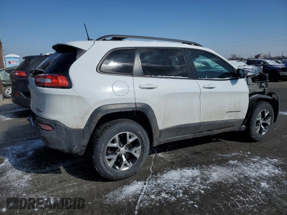 2018 Jeep Cherokee Trailhawk with VIN 1C4PJMBB6JD545342, listed as a Copart auction lot 46118275 with 76,221 mi miles and Salvage title. Bid and sale history available at DreamBid. Image 3.
