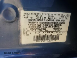 2012 Nissan Versa S with VIN 3N1CN7AP7CL824039, listed as a Copart auction lot 47876405 with 227,126 mi miles and Salvage Title. Bid and sale history available at carsss.com. Image 12.