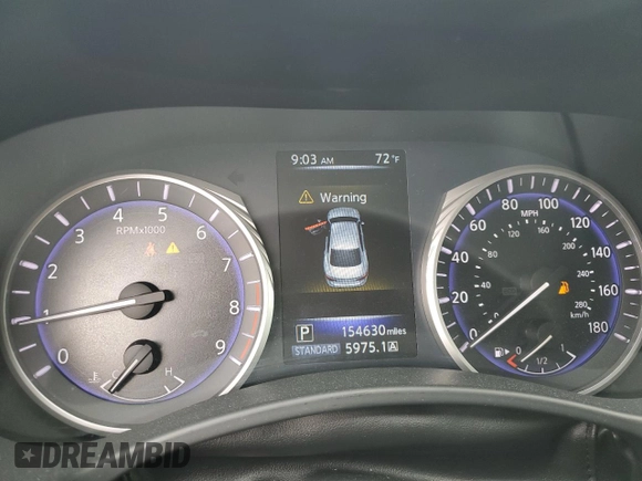 2015 Infiniti Q50 Sport with VIN JN1BV7AP2FM358154, listed as a Copart auction lot 55402455 with 154,630 mi miles and Salvage title. Bid and sale history available at DreamBid. Image 9.