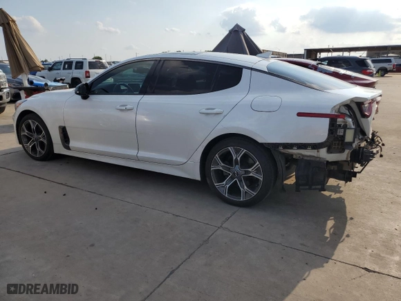 2021 Kia Stinger GT-Line with VIN KNAE15LA0M6095213, listed as a Copart auction lot 58916564 with 75,763 mi miles and Salvage Title. Bid and sale history available at carsss.com. Image 2.