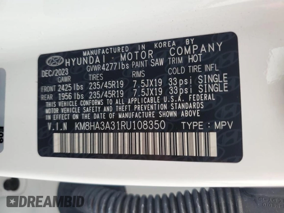 2024 Hyundai Kona N Line with VIN KM8HA3A31RU108350, listed as a Copart auction lot 62904154 with 3,912 mi miles and Salvage Title. Bid and sale history available at carsss.com. Image 16.