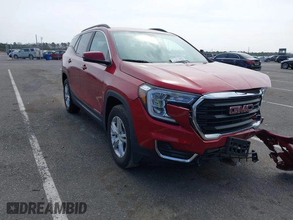 2023 GMC Terrain SLE with VIN 3GKALTEG0PL207699, listed as a IAAI auction lot 41791865 with 13,566 mi miles. Bid and sale history available at carsss.com. Image 1.