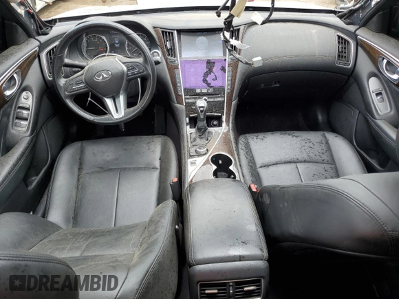 2018 Infiniti Q50 Luxe with VIN JN1EV7AP7JM352288, listed as a Copart auction lot 48599675 with 52,477 mi miles and Salvage Title. Bid and sale history available at carsss.com. Image 8.