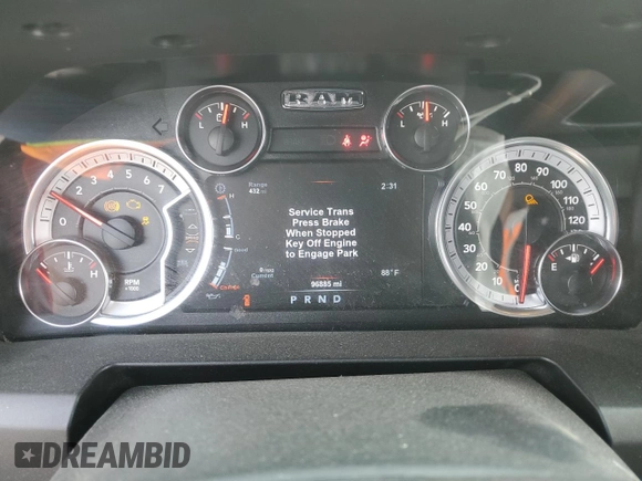 2018 Ram 1500 Harvest with VIN 1C6RR7LT1JS168870, listed as a Copart auction lot 72357284 with 96,885 mi miles and Salvage title. Bid and sale history available at DreamBid. Image 9.
