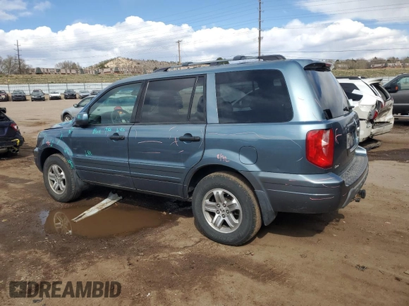2005 Honda Pilot EX with VIN 2HKYF18475H555066, listed as a Copart auction lot 51429515 with 211,790 mi miles and Salvage Title. Bid and sale history available at carsss.com. Image 2.