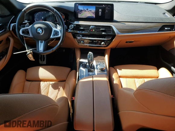 2021 BMW 5 Series 540i with VIN WBA53BJ05MWW92487, listed as a Copart auction lot 57679975 with 53,311 mi miles and Salvage title. Bid and sale history available at DreamBid. Image 8.