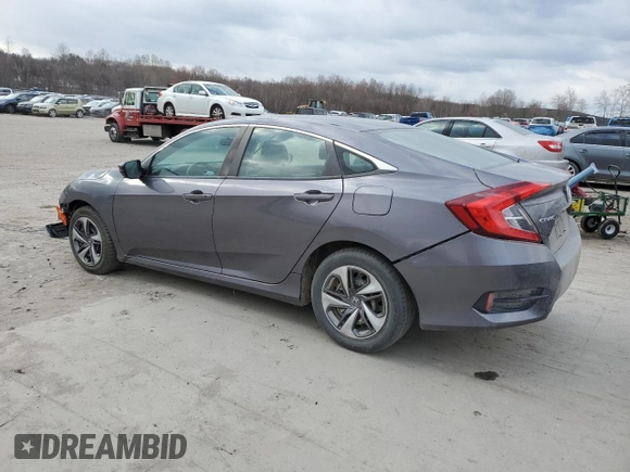 2020 Honda Civic Sedan LX with VIN 19XFC2F68LE215226, listed as a Copart auction lot 50293485 with 57,763 mi miles and Salvage Title. Bid and sale history available at carsss.com. Image 2.