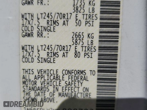 2021 Nissan NV Cargo SV z VIN 1N6BF0LY3MN808793, wystawiony jako Copart lot #42656435 z przebiegiem 140 026 mil mil oraz Szkody całkowita. Historia ofert i sprzedaży dostępna na DreamBid. Obrazek 14.