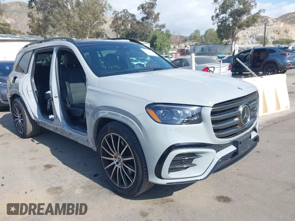 2024 Mercedes-Benz GLS 450 with VIN 4JGFF5KE3RB117003, listed as a IAAI auction lot 42125574 with 11,722 mi miles and . Bid and sale history available at DreamBid. Image 1.