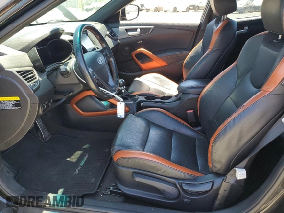 2016 Hyundai Veloster Turbo with VIN KMHTC6AE8GU281075, listed as a Copart auction lot 61605505 with 125,904 mi miles and Salvage title. Bid and sale history available at DreamBid. Image 7.