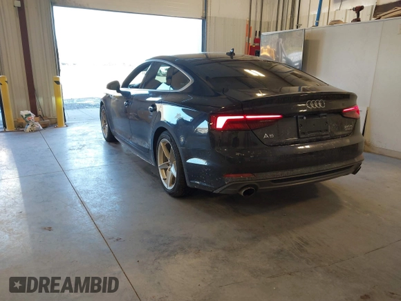 2018 Audi A5 Sportback Premium Plus with VIN WAUENCF52JA133055, listed as a IAAI auction lot 41644106 with 71,558 mi miles. Bid and sale history available at carsss.com. Image 3.