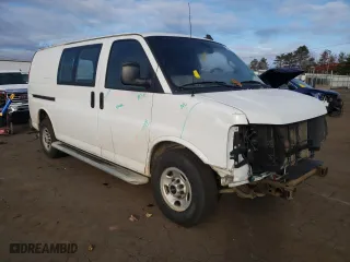2019 GMC Savana Cargo Van with VIN 1GTW7AFG4K1335887, listed as a Copart auction lot 80944784 with 0 mi miles and Salvage Title. Bid and sale history available at carsss.com. Image 4.