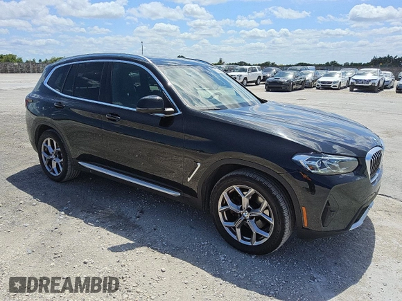 2024 BMW X3 sDrive30i with VIN 5UX43DP08R9U54610, listed as a Copart auction lot 56055725 with 35,762 mi miles and Clean Title. Bid and sale history available at DreamBid. Image 4.