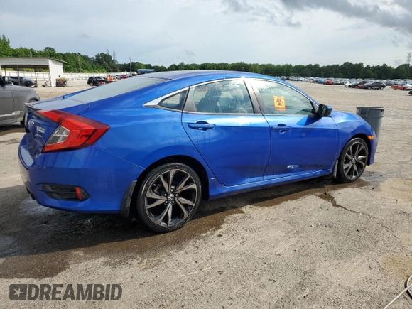 2019 Honda Civic Sport with VIN 2HGFC2F82KH562525, listed as a Copart auction lot 54543335 with 55,730 mi miles and Salvage title. Bid and sale history available at DreamBid. Image 3.