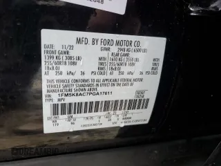 2023 Ford Explorer with VIN 1FM5K8AC7PGA17611, listed as a Copart auction lot 86023054 with 31,574 mi miles and Salvage title. Bid and sale history available at DreamBid. Image 13.