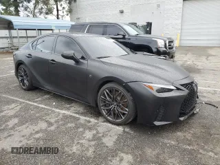 2023 Lexus IS with VIN JTHAP1D21P5003907, listed as a Copart auction lot 42641105 with 21,907 mi miles and Salvage Title. Bid and sale history available at carsss.com. Image 4.