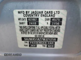 2007 Jaguar X-Type z VIN SAJWA51A27WJ21259, wystawiony jako Copart lot #42643115 z przebiegiem 106 800 mil mil oraz Szkody całkowita. Historia ofert i sprzedaży dostępna na DreamBid. Obrazek 12.