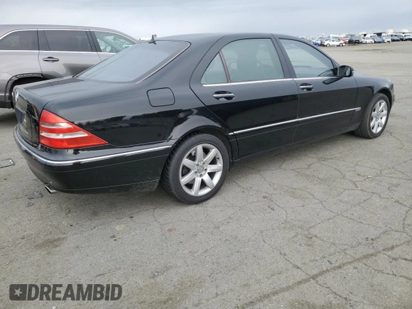 2001 Mercedes-Benz S-Class 6.0L with VIN WDBNG78J01A190075, listed as a Copart auction lot 80947634 with 94,616 mi miles and Clean Title. Bid and sale history available at carsss.com. Image 3.